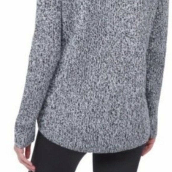 STYLE & CO🌲 LONG BLACK/WHITE 100% COTTON KNIT V-NECK SWEATER Women’s 1X - Picture 2 of 11